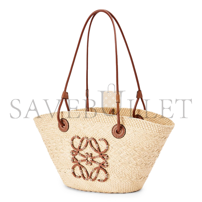 L0ew* small anagram basket bag in iraca palm and calfskin a223p65x01-2435 (38*17*13cm)